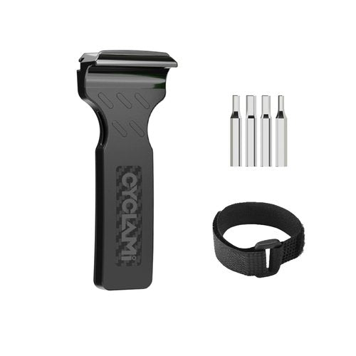 CYCLAMI 2-in-1 Bike Tire Levers Tool Kit - Ultra Strong Portable Tire Removal Crowbar for Road & Mountain Bikes - Durable Bicycle Tire Repair Tools, Easy Install/Remove for Standard Tires (Black)