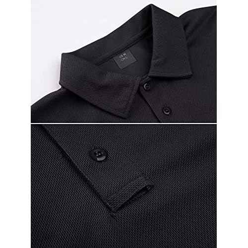 MAGCOMSEN Men's Polo Shirt Quick Dry Performance Short Sleeve Tactical Shirts Pique Jersey Golf Shirt
