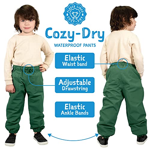 JAN & JUL Cozy-Dry Rain & Snow Pants for Toddlers 3T Fleece-Lined Black