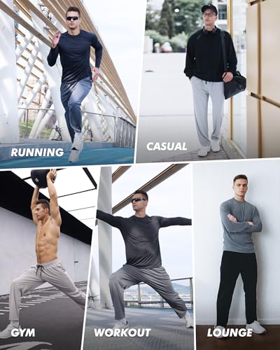 Men's Mesh Open Bottom Athletic Joggers with Pockets - 3 Pack