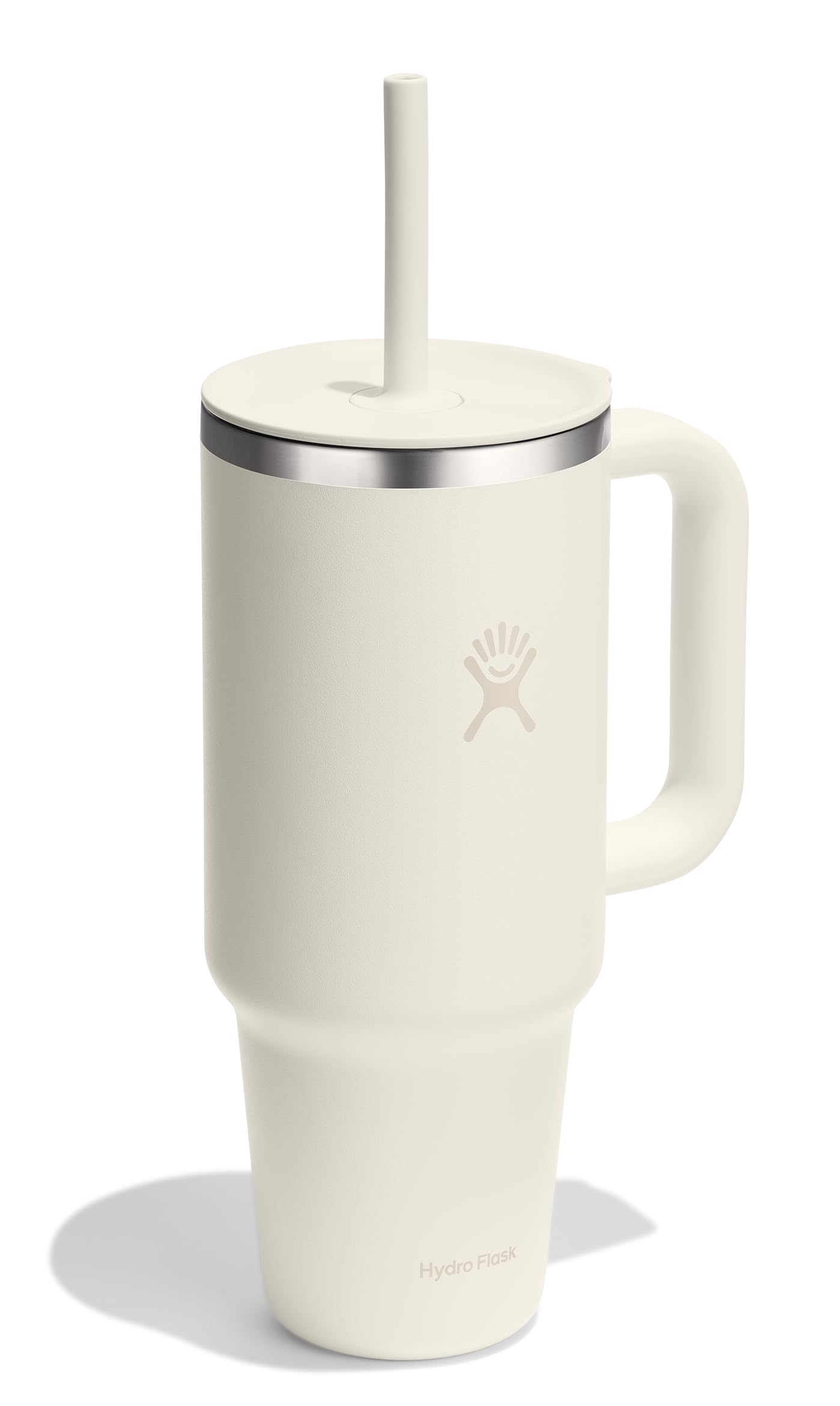 Hydro Flask 40 Oz Travel Tumbler with Handle, Lid and Straw - Insulated Stainless Steel in 40 Oz Ivory