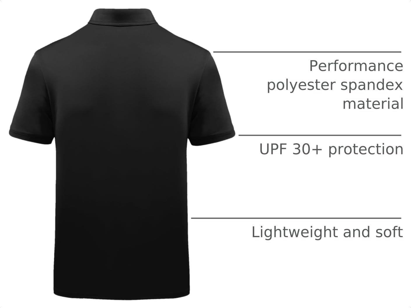 ZITY Mens Golf Shirt Short Sleeve Sport Moisture Wicking Performance Print Golf Polo Shirts for Men Collared Casual T-Shirt Yellow X-Large