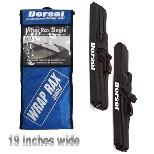 Dorsal Universal Soft Roof Rack Pads for Surfboard Kayak SUPs with Car Tie Down Straps and Storage Bag - Pack of 2 Polyester 28" Inch Black