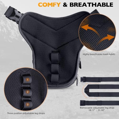 Waterproof Motorcycle Leg Bag with Reflective Logo and Adjustable Straps for Outdoor Cycling Hiking Camping