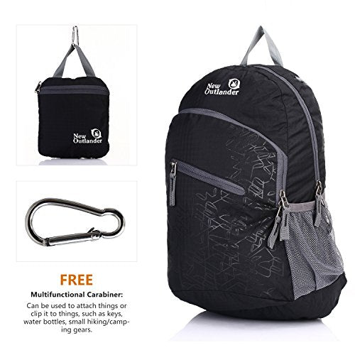 Outlander 33L Packable Lightweight Travel Hiking Backpack - Black L