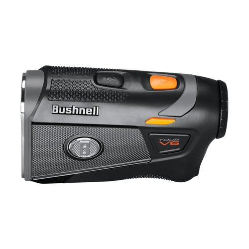Bushnell Golf Tour V6 Laser Rangefinder Patriot Pack | PinSeeker, Magnetic Mount, 6X Magnification, 1300 Yard Range, 3D Flyovers in App, LCD Display, Signature Series Golf Towel Bundle