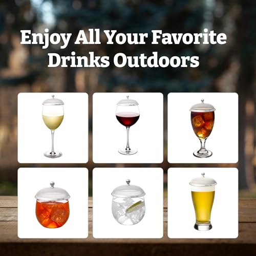 Stainless Steel Drink Covers Pack of 4 - Bug-Proof Beverage Lids for Outdoors