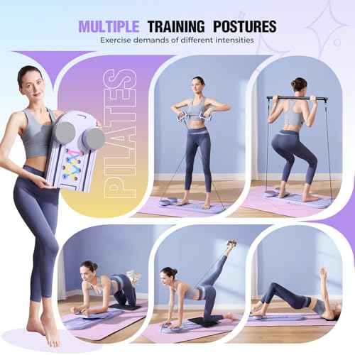 Pilates Reformer, Foldable Pilates Board, 7-in-1 Multi-Function Pilates Equipment, Home Pilates Set, Full Body Workout, Universal Portable Gym Equipment for Core Strength and Pilates Training