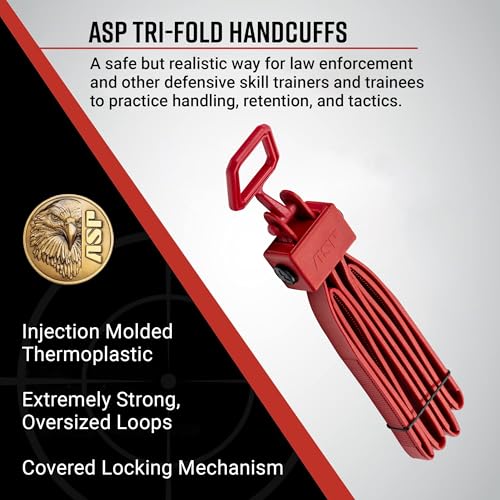 ASP Tri-Fold Disposable Handcuffs - Red 10 Pack Law Enforcement Restraints