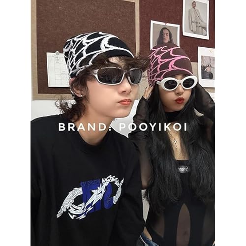 Y2K Knitted Beanies Hat Men Women Graphic Vintage Cap Gothic Warm Knitted Hat Streetwear Trend Beanie