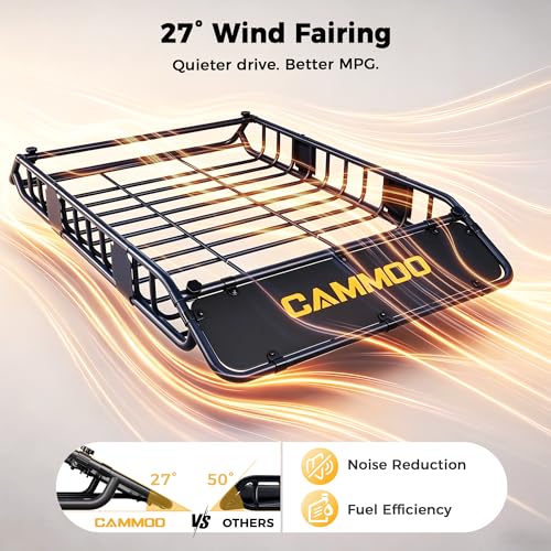 CAMMOO Roof Rack Basket with Removable Fairing & Support Bars for Kayaks