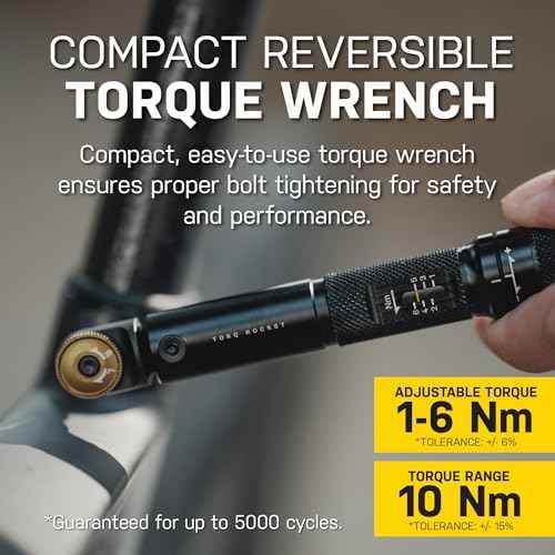 Topeak Torq Rocket MiniX Torque Wrench ? 1?6 Nm Adjustable Ratcheting Bike Tool with 11 Bits, Tire Lever & Carry Case ? Compact Precision Torque Wrench for Road, MTB & Gravel Bikes