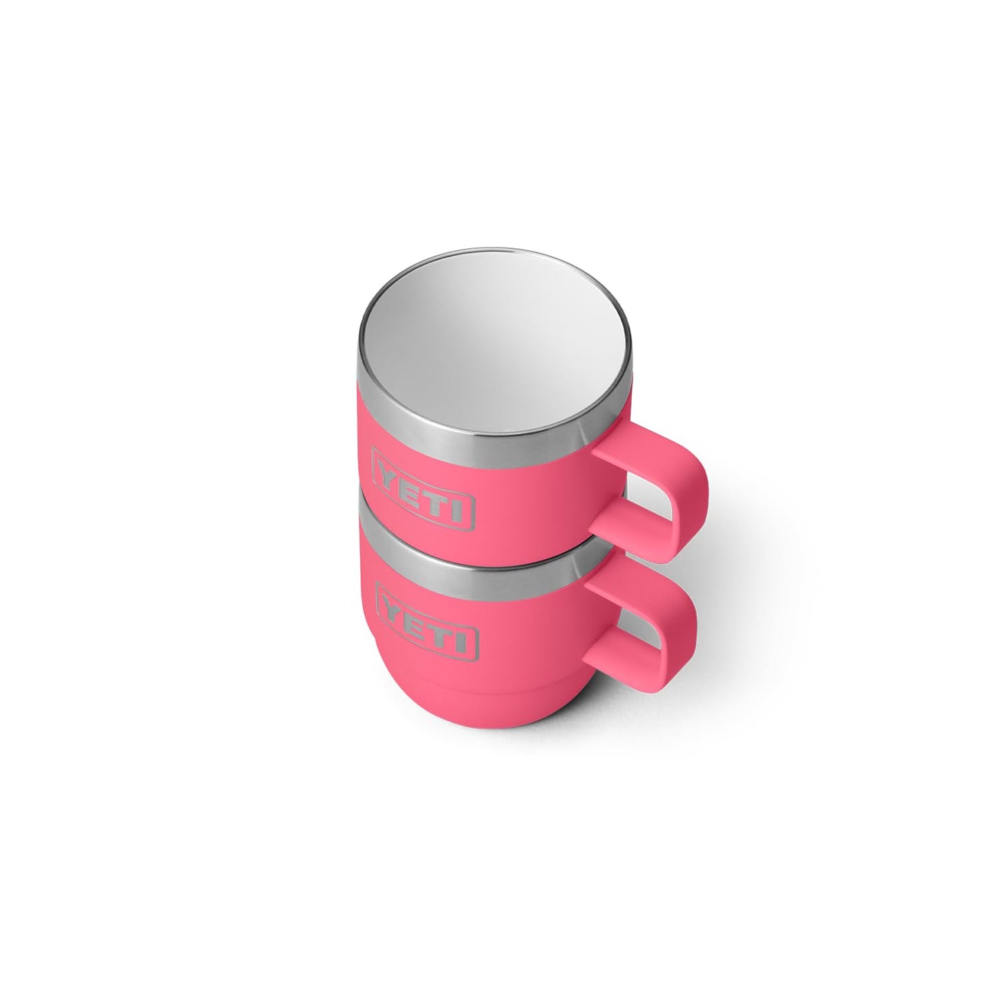 YETI Rambler 6 oz Stackable Mug, Stainless Steel, Vacuum Insulated Espresso/Coffee Mug, 2 Pack, Tropical Pink
