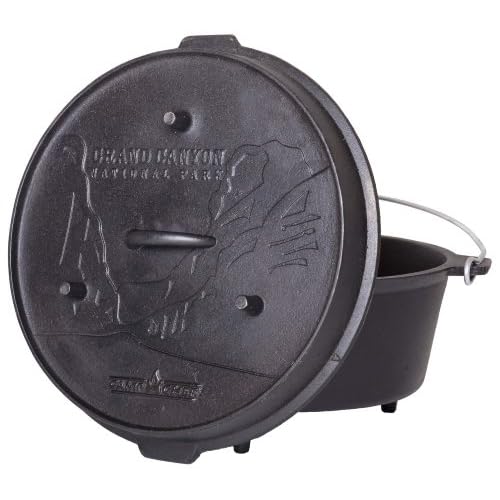 Camp Chef 14-inch Cast Iron Dutch Oven, Lid, and Lid Lifter ,Black/Cast Iron