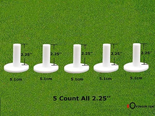 FINGER TEN Golf Rubber Tees Driving Range Value 5 Pack, Mixed Size or 5 Same Size for Practice Mat (White 5 Pack(1.5,2.25,2.75,3,3.13))