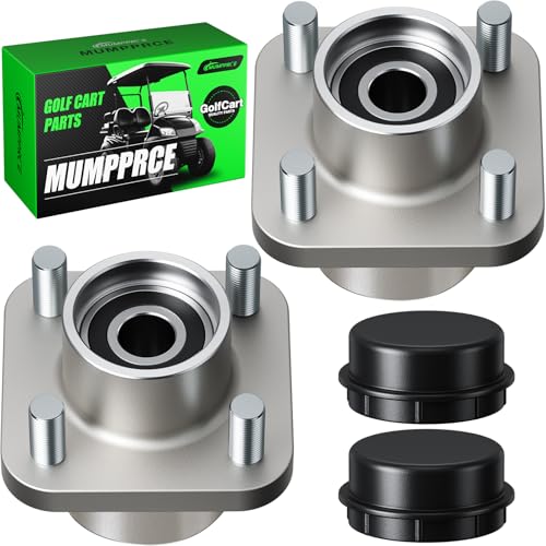 Golf Cart Front Wheel Hub Assembly with Bearings and Dust Cover - Fits Club Car 2003-Up, Tempo 2018-Up, 2 Pieces