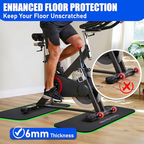 6mm Vibration Absorbing Exercise Bike Mat for Peloton & Cardio Equipment