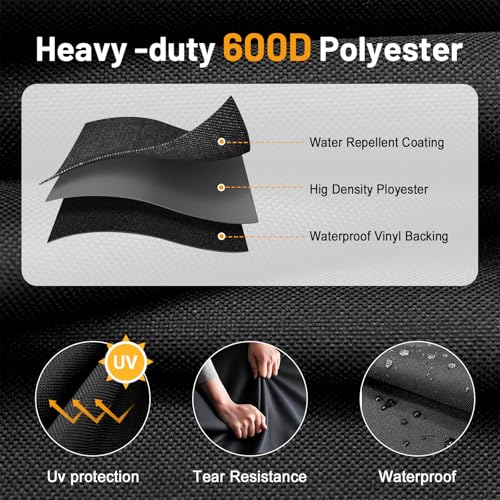 Kids Mini Trampoline Cover 55-60 Inch Waterproof UV Resistant Heavy Duty 600D with Drawstring & Buckles - Black
