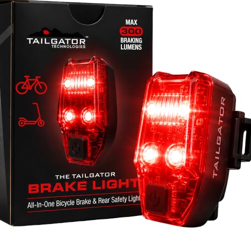Rechargeable Water-Resistant Bike Tail Light with 300 Lumen Brake Burst - Variation 1