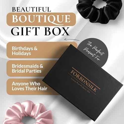 100% Pure 22 Momme Mulberry Silk Scrunchies (Set of 3) | Highest grade (6A) Luxury Hair Ties| (Black,White,Pink) | (Pink, Standard)