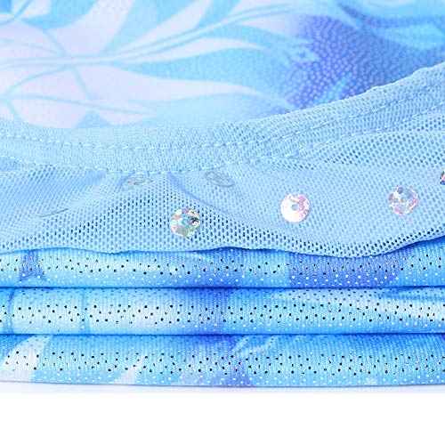 TFJH E Kids 3/4 Sleeve Girls' One Piece Sparkly Gymnastics Leotard Practice Outfits
