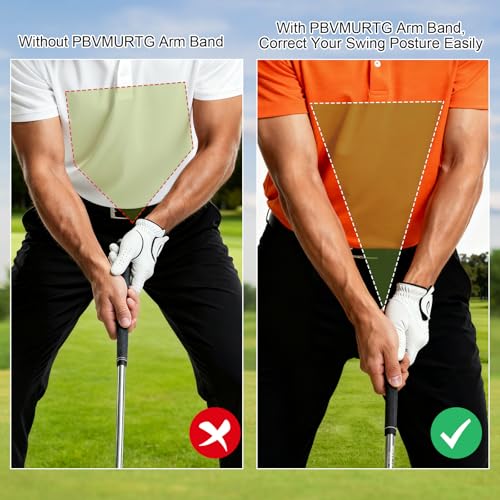 Golf Swing Training Aid with Arm Band and Instructions for Improved Accuracy