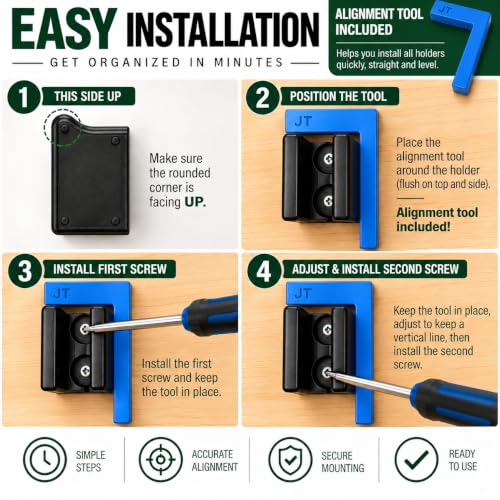 Golf Club Wall Mount Holder Set - 15 Wall Hangers for Golf Clubs