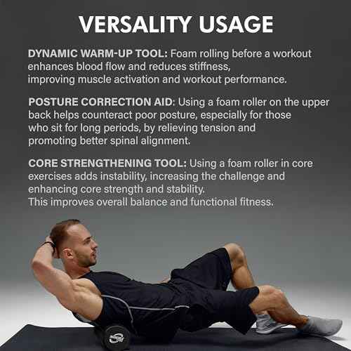 Invincible Fitness 17'' EPP Foam Roller for Deep Tissue Massage ? Enhance Recovery, Relieve Pain, and Boost Mobility for a Stronger, Healthier You (Black)