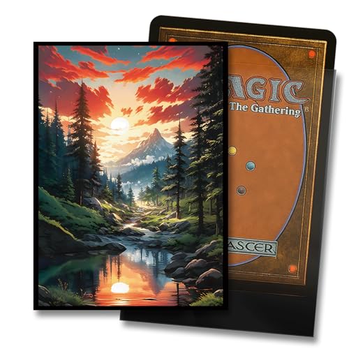 MTG Card Sleeves - Taiga Red Green Fantasy Dual Lands Series - 100 Count Standard Size TCG Art Sleeves