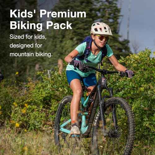 Osprey Raptor Jr Boy's Mountain Biking Backpack with Hydraulics Reservoir, Tundra Green