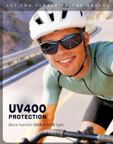 KALIYADI 4-Pack Polarized Sports Sunglasses Men UV400 Protection for Fishing Cycling Driving