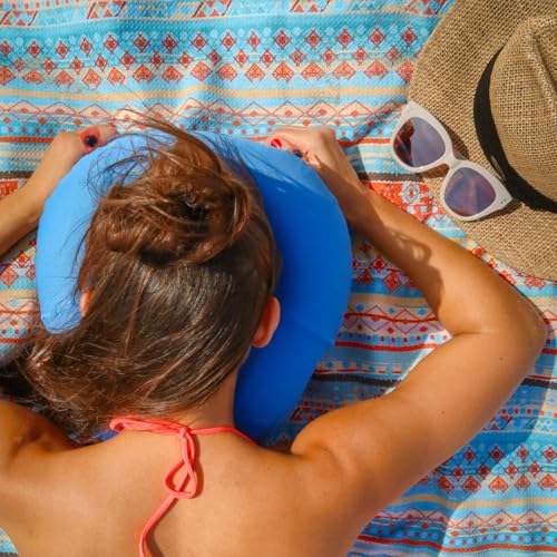 Ballast Pro Inflatable Beach & Travel Pillow - Tropical Blue, Water-Resistant