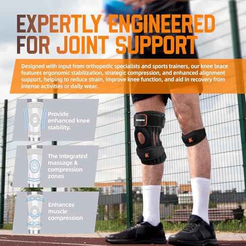 New Upgraded 2-in-1 Professional Knee Brace for Pain Relief,Adjustable Knee Support with Patella Pad & Side Stabilizers, Compression Knee Sleeve for Meniscus Tear, ACL, Joint Pain, Runner, Workout-Men & Women (L/XL)