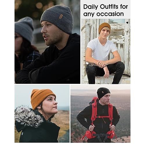 FURTALK Beanie for Men Women Cuffed Thick Knitted Unisex Winter Hat Beanies Skull Cap