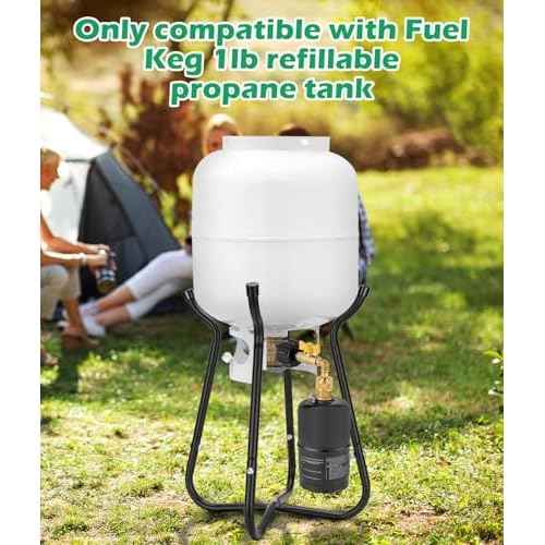 WADEO Propane Refill Adapter for 1lb Fuel Keg, Propane Adapter 20lb to 1lb Converter with Control Valve ONLY for Fuel Keg Refillable Propane Cylinder 1 lb