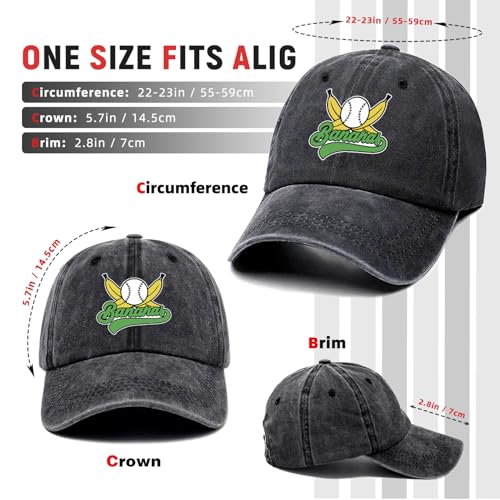 Let's Go Bananas Funny Printed Cotton Baseball Cap - Adjustable Unisex Dad Hat