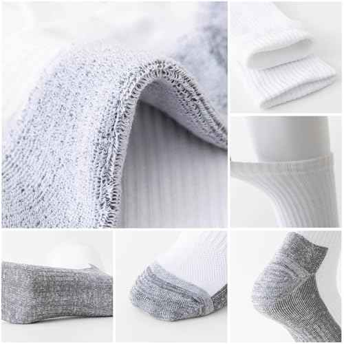 JOYN?E 8 Pair Mens Thick Cushioned Athletic Crew Socks Breathable Moisture Wicking Work Running Socks for Men Size 9-12/12-15
