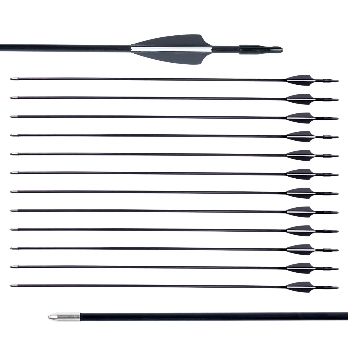 28" Fiberglass Arrows, Archery Practice Target Arrows for Youth Beginners