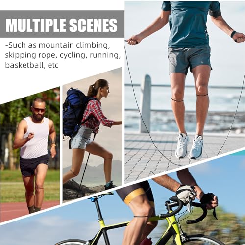 Patella Knee Support Strap - Black, Medium - Basketball & Sports Injury Prevention
