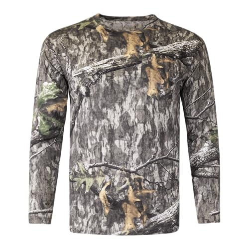 Mossy Oak Long Sleeve Hunting Camo Shirt for Men, with Pocket