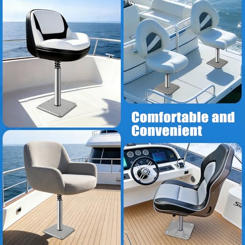 11-Inch Aluminum Boat Seat Pin Post Silver Lock-in Extension Pole for Marine