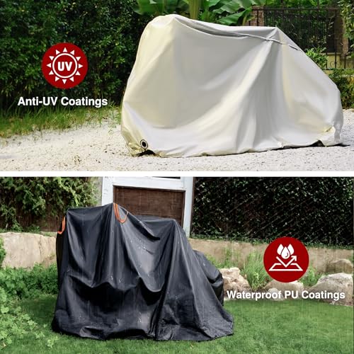 420D Waterproof Bike Cover for 1 Bike - XL Size, Windproof & UV Resistant