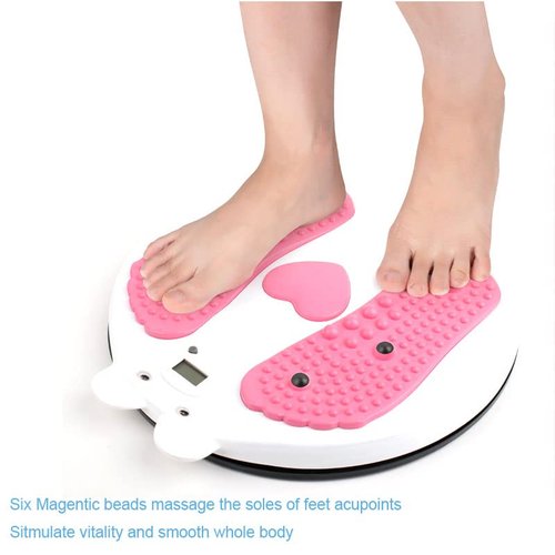 AGGICE Waist Twister Board for Exercise Waist, Intelligent Magnetic Massage Waist Disc with Counting Display Load Bearing Pressure Rotating Board