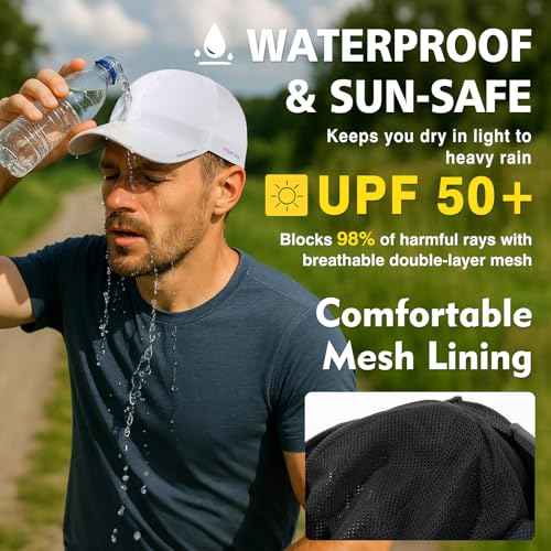 Oversized XL XXL Waterproof All Weather Performance Running Cap Recycled Unstructured Baseball Hat Urban Storm