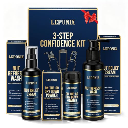 Men's Hygiene Kit with Ball Wash, Anti-Chafing Cream & Powder – Personal Care Set