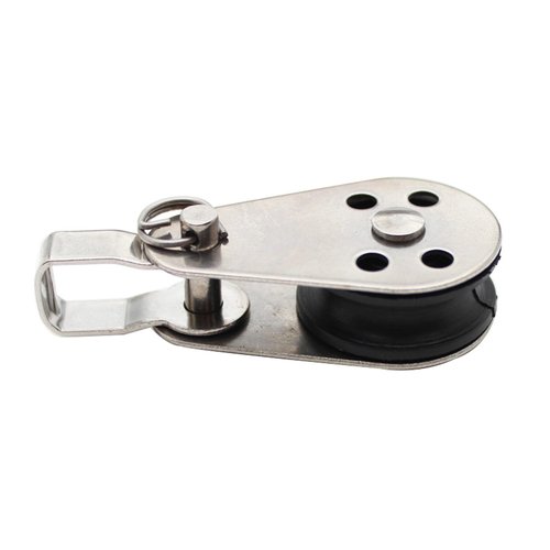 Fuhiueos 25mm Lifting Single Pulley Roller 304 Stainless Steel Single Wheel Pulley Lifting Rope Pulley Block for Kayaks