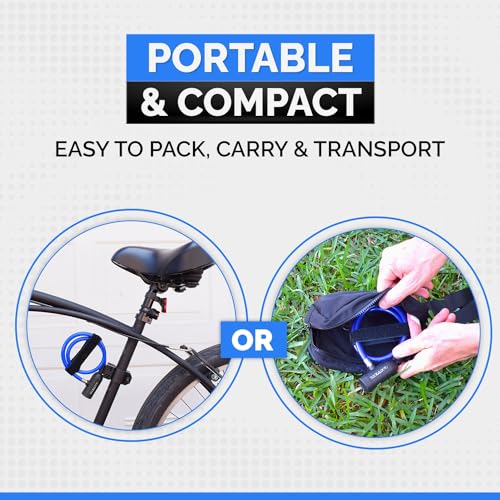 Bike Security Cable Lock Kit 2ft with Keys - Weatherproof Steel, Easy to Use