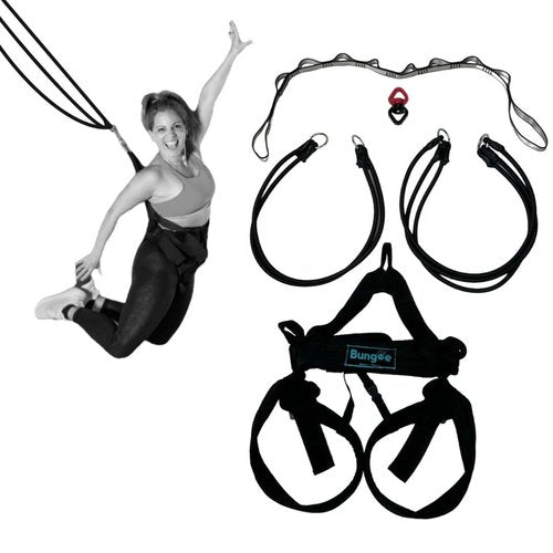 BUNGEE Kit: Ideal for flying workouts & dance. Supports 25-95 kg weight. Includes harness, bungee ropes, swivel, daisy chain & 1 month free access to videos, music & workouts (L)