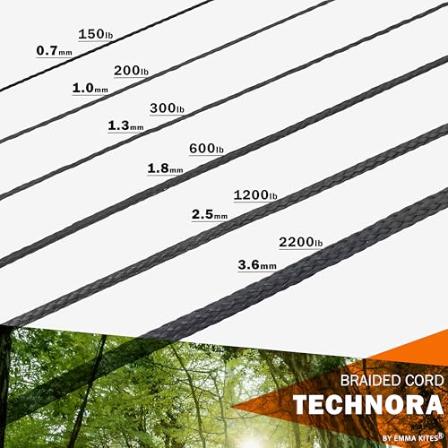 600Lb 30Ft Black Technora Braided Cord with PU Coating - Flame Resistant & Abrasion Resistant Survival Line