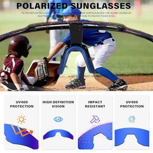 Polarized Kids Sunglasses Youth Softball Cycling Sports Sun Glasses Boys Girls UV400 Protection Goggles